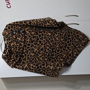 Leopard Print Fleece Poncho